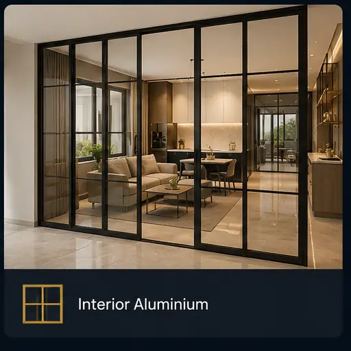 Hasil pekerjaan partisi dan interior aluminium KusenCakep